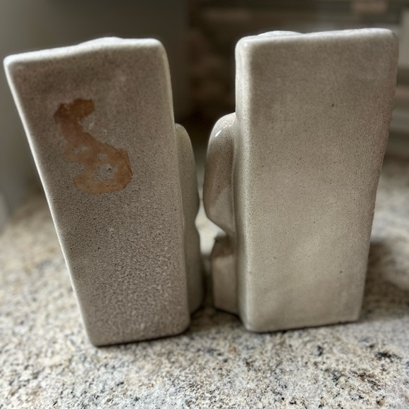 Vintage 1970s MCM Set Calcite Carved Horse Head Bookends Trojan Marble Stone - Picture 8 of 14